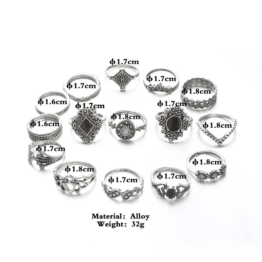 Bague Femme, винтажные кольца для женщин, геометрической формы, в стиле бохо, цветок, кристалл, кольцо на кончик пальца, набор, богемный, миди, ювелирные изделия, серебряный цвет