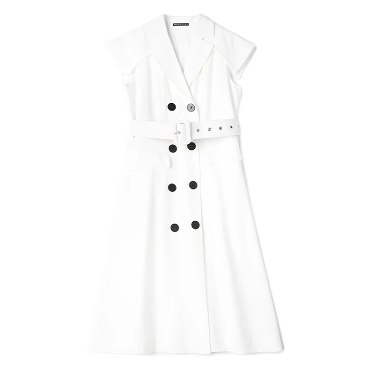 RMOJUL summer wear women's clothing style restoring ancient ways lapel double-breasted vest long dress in SW - Цвет: see chart