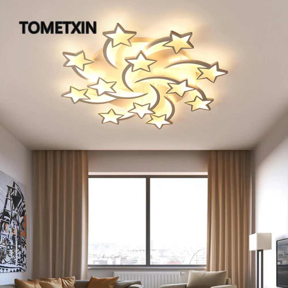 

Creative Meteor Shower Room Lights Nordic Style and Personality Led Ceiling Lamp Simple Modern Art Bedroom Lamps