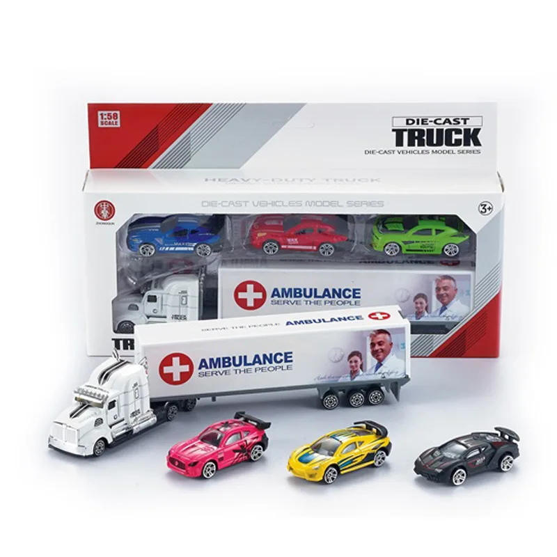 

Alloy Model Medical Ambulance Container Model CHILDREN'S Toy Mini Car Boy Toy