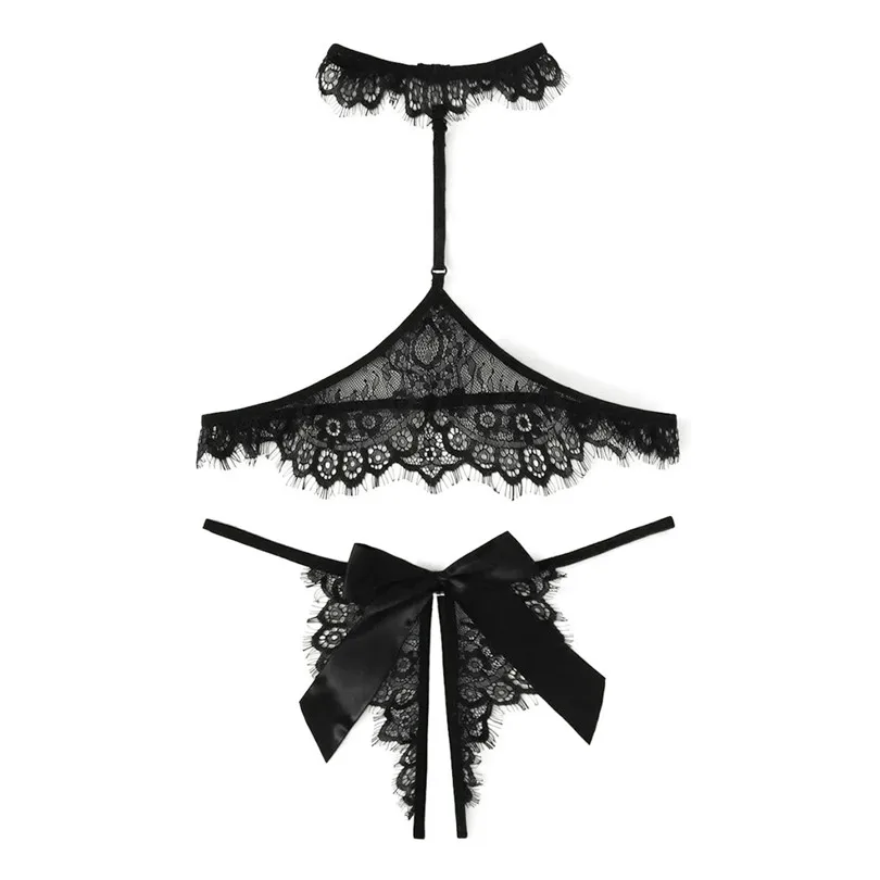Solid Bras For Women Sexy Women Lace Bra Set Bandage Erotic Lingerie Tops+Briefs Soutien Gorge Sexy Erotique 30NOV122