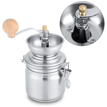 

Stainless Steel Coffee Bean Grinder Manual Hand Crank Spice Nuts Herb Grinder,Portable, Compact and Reusable for Camping