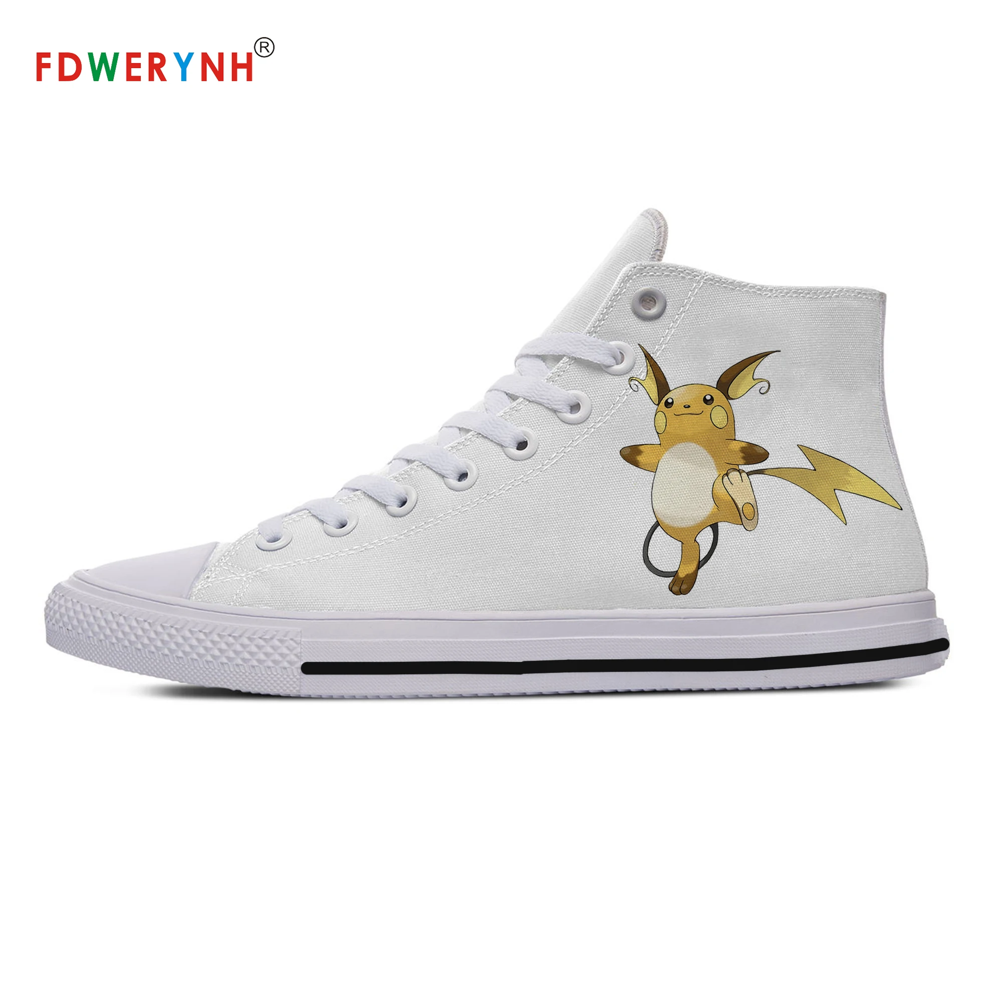 Парусиновые кроссовки; дизайн; Pocket Monster Raichu; аниме; повседневная обувь с высоким берцем