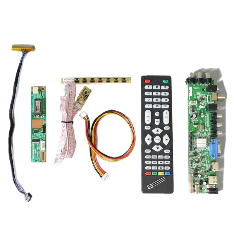 

DS.D3663LUA.A81.2.PA V56 V59 Universal LCD Driver Board Support DVB-T2 TV Board+7 Key Switch+IR+1 Lamp Inverter+LVDS 3663