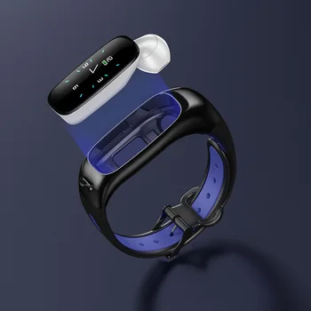 

S1 Sports Wristband Earphone Bluetooth Headset With Mic Smart Bracelet Sleep Heart Rate Blood Pressure Monitor Alarm Wristband