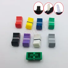 10 pces cor misturador fader tampão de slide em linha reta potenciômetro fader botão/discos de reprodução botão tampão de botão 4mm furo de ajuste de áudio