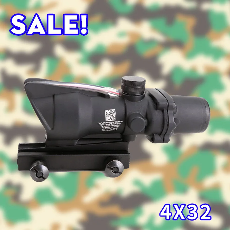 Охотничий прицел Magorui ACOG 4x32 с красной точкой оптический подсветкой|Оптические