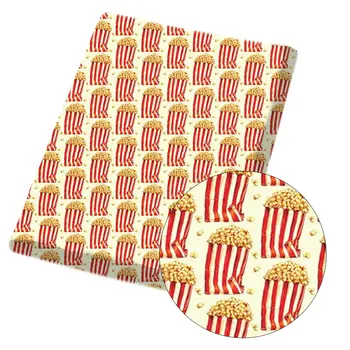 

IBOWS Polyester Cotton Cloth Fabric Popcorn Burger Banana Beer Printed Fabric Handmade Crafts Garment Bag DIY Sewing 45*150cm/pc