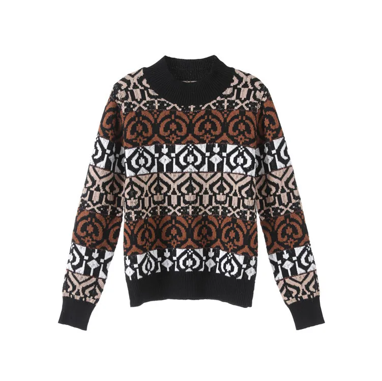 Sweater Модный Кардиган для подиума осень зима с v-образным вырезом жаккардовый вязаный кардиган роскошный женский свитер модное трикотажное пальто - Цвет: Sweater