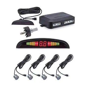 

Car Led Parking Sensor Parktronic Display 4Sensors Reverse Backup Monitor System Radar Detector Monitor System