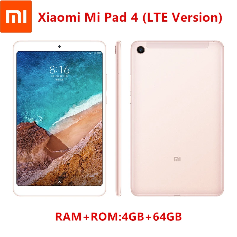 

Xiaomi Mi Pad 4 LTE Version 4GB 64GB Octa Core 8 inch LTE Android Tablet PC 6000mAh Ultra Slim Tablet PC