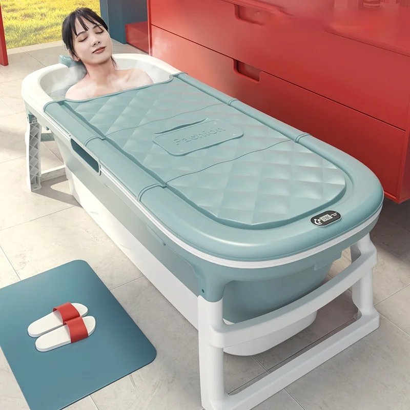 Shining Adult 1.52M Bathtub Temperature Display Foldable Portable Thickened Large Household Bath Barrel | Дом и сад