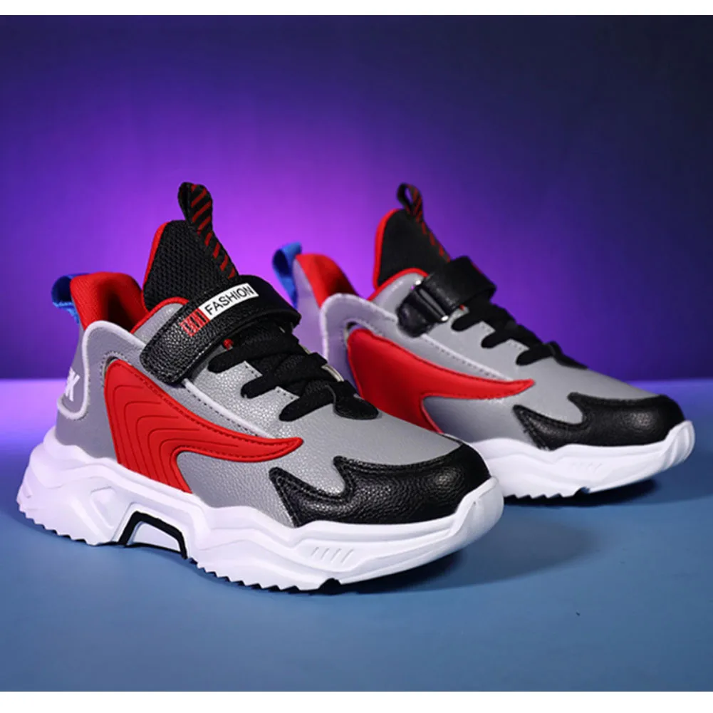 Shoes Kids Boys Girls Running Sports Shoes Basketball Tennis Sneakers Breathable with Hook Loop for Child