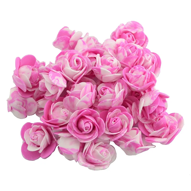 500pcs Mini PE Foam Gauze Rose Flower Head DIY Wedding Home Decoration Festive 