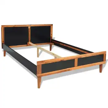 

vidaXL Bed Frame Black Solid Acacia Wood 180x200 cm 6FT Super King