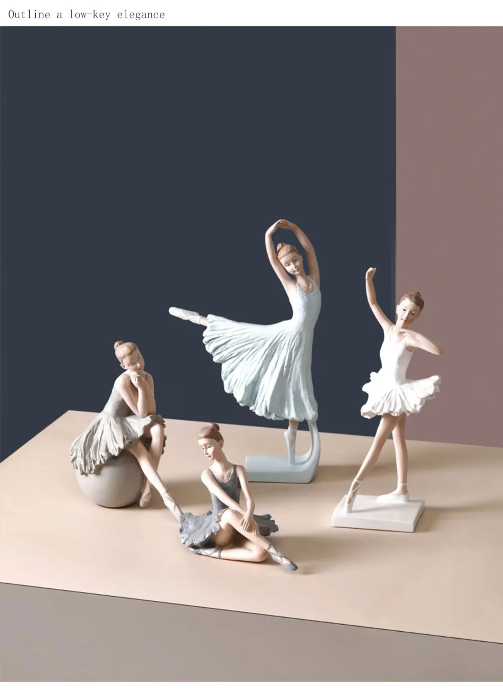 TANGCHAO Nordic Style Ballet Girl Statue Creative Home Decor Resin Ballet Figurines For Home Room Decoration Gift For Girlfriend