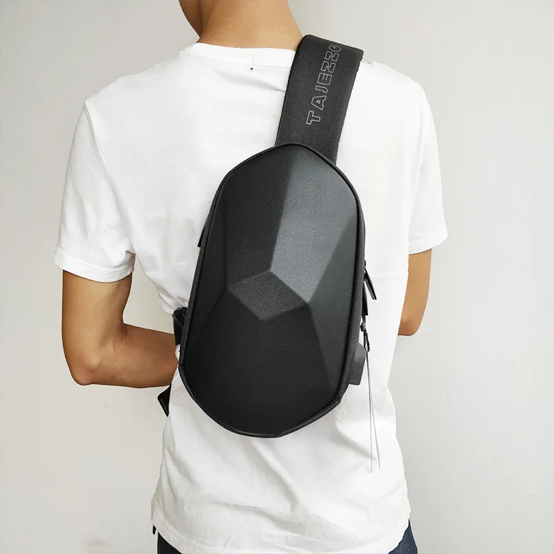 Black Xiaomi mijia BEABORN polyhedron PU рюкзак сумка водонепроницаемый красочный отдых Спорт нагрудный пакет сумки для мужчин и женщин путешествия Кемпинг - Цвет: Black