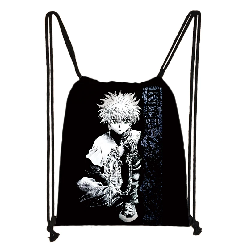 Anime HUNTERxHUNTER Backpack Hunter X Hunter Women Drawstring Bag HXH Killua Zoldyck Gon Freecss Chrollo Girl Storage Travel Bag stylish backpacks for teenage girl Stylish Backpacks