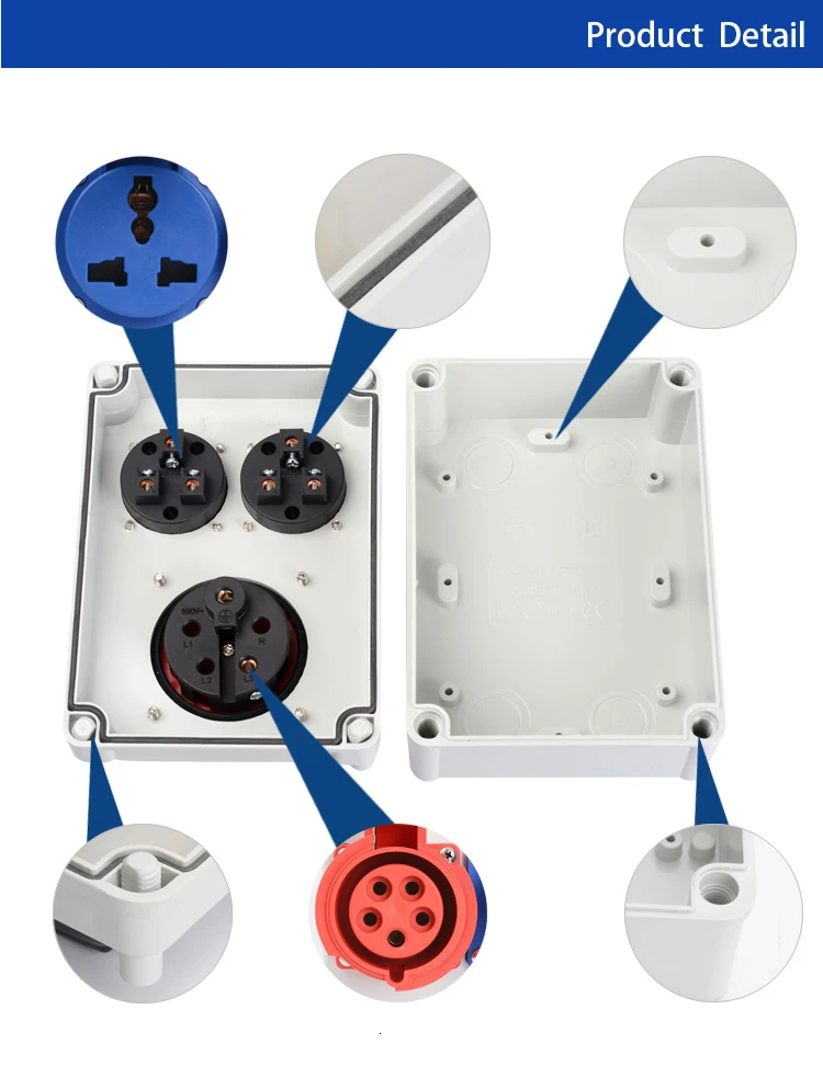 Промышленность разъем распределительная коробка Портативный Пластик группы сочетают в себе 16a 63a Водонепроницаемый Управление коробка 380v 220v на открытом воздухе