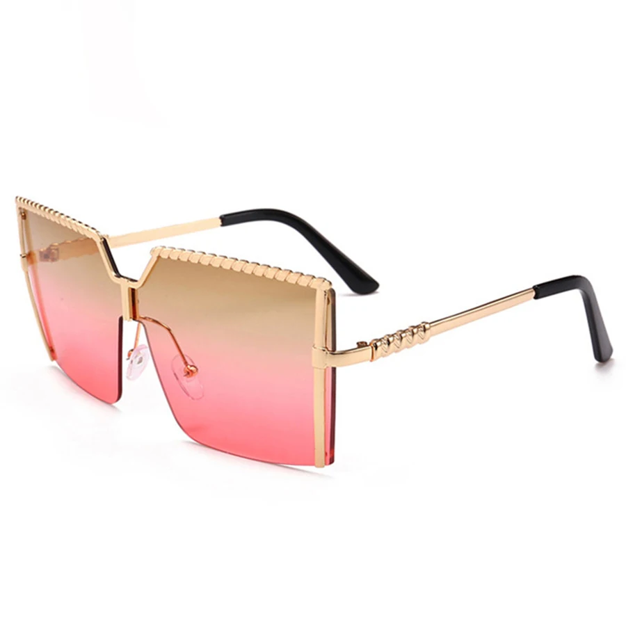 Роскошные квадратные солнцезащитные очки для женщин, большие размеры, фирменный дизайн, Ретро стиль, сплав, оправа, солнцезащитные очки, Ретро стиль, градиентные мужские солнцезащитные очки - Цвет линз: 6 sunglasses