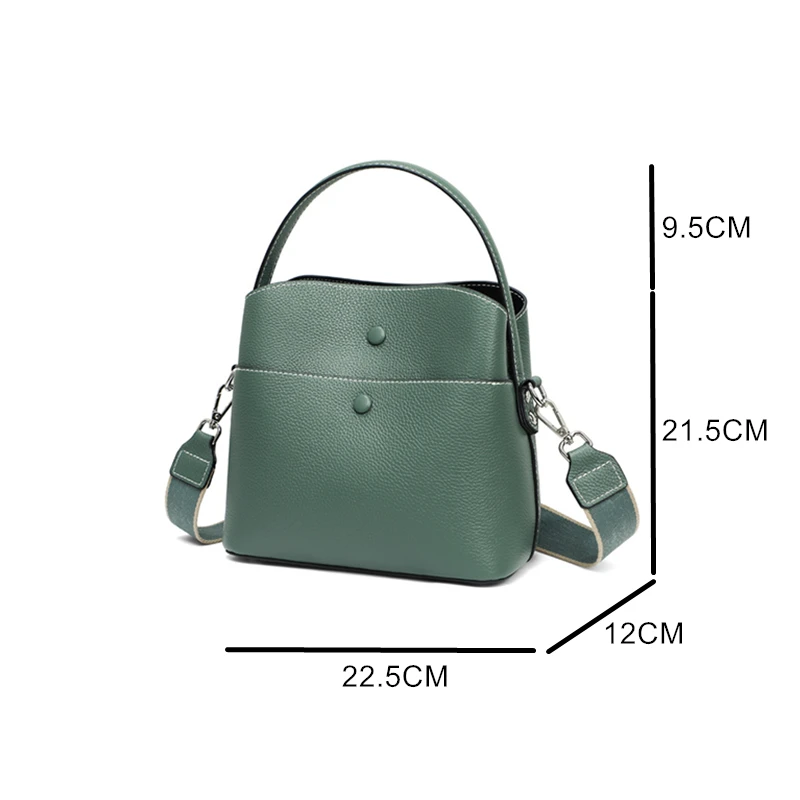 MOTAORA Women Crossbody Bag 100% Genuine Leather Small Bucket For Female Simple Solid Shoulder Bag Ladies Casual Handbag Women