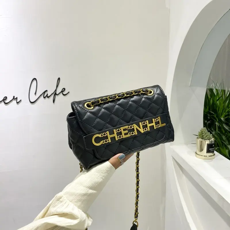 

Metal Letter Crossbody Bag for Women Single Shoulder Chain Messenger Bags Ladies Purse and Handbags Evening Party Bag Channels