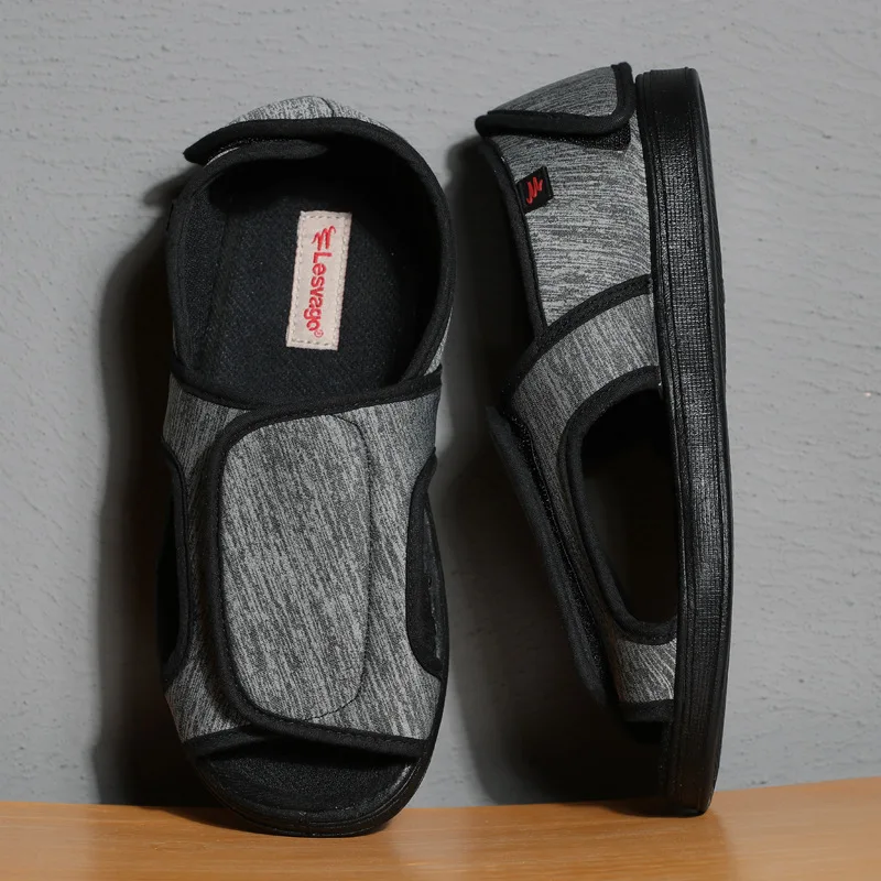 

Lesvago Middle-aged Widened Adjustable Sandals Swollen Feet Wide Fat Inflammation Thumb Valgus Transformation Wearable Cloth Sho