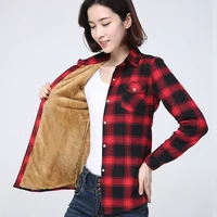 2023 hiver nouveau femmes chaud chemise à carreaux manteau décontracté polaire velours Plus épais hauts marque collège Style femme vêtements d'extérieur 6