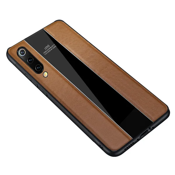 Brown Роскошный чехол mi 9 для Xiaomi mi 9, чехол из натуральной кожи, противоударный чехол mi 9, ударопрочный чехол из ТПУ для Xiao mi 9, чехол из воловьей кожи - Цвет: Brown