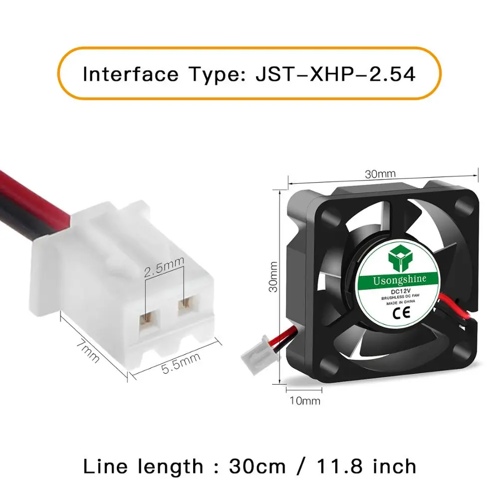 1 шт. DC 2Pin мини 3010 Вентилятор охлаждения 5 В/12 В/24 В 30 мм 30x30x10 маленький вытяжной