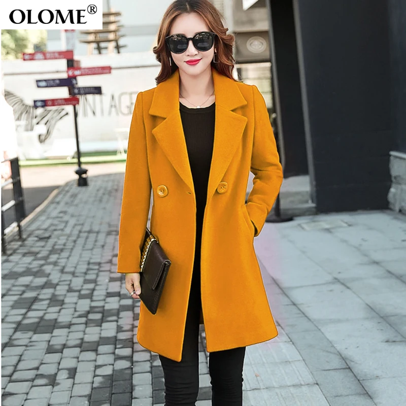 

Women Wool Coat Plus Size 3xl 4xl Large Black Slim Mix Clothing Outerwear 2019 Autumn Winter New Jacket Fashion Slim Women Coat