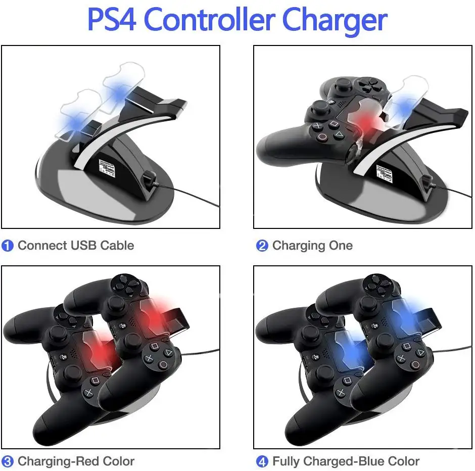 PS4 контроллер зарядное устройство зарядная станция двойной USB зарядное устройство зарядная станция Подставка для sony playstation 4/PS4/PS4 Pro контроллер