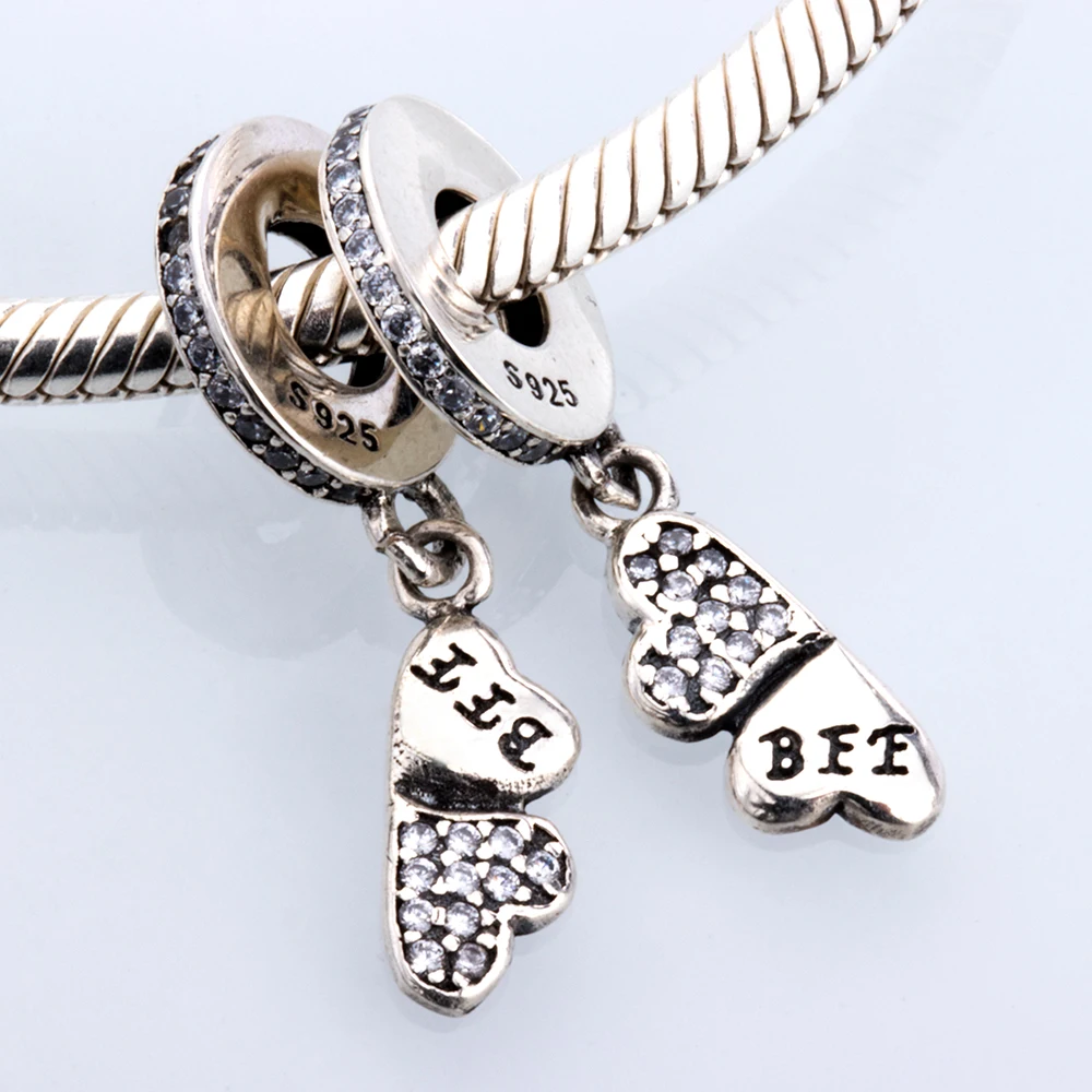 S925 sterling silver girls bag pendant a pair of bee necklace pendants for bracelet beads