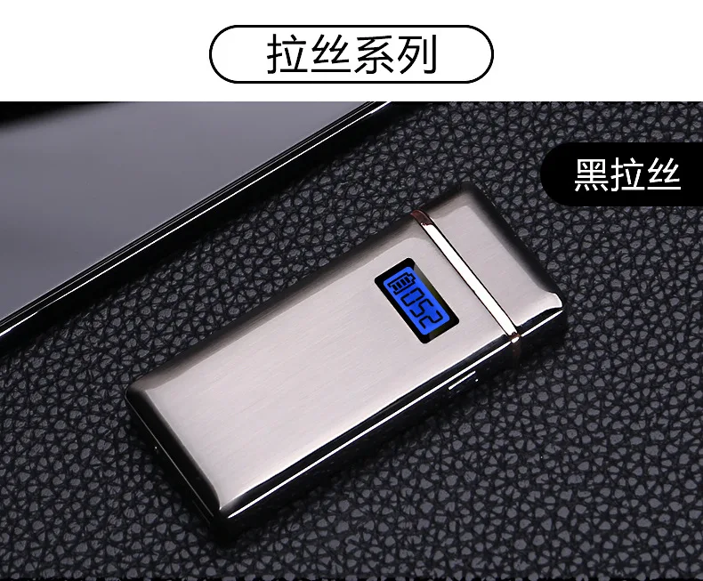 Новинка, светодиодный дисплей, usb зарядка, зажигалка, металлическая перезаряжаемая двойная дуговая зажигалка, электрическая плазменная Зажигалка для сигарет, мужские подарки