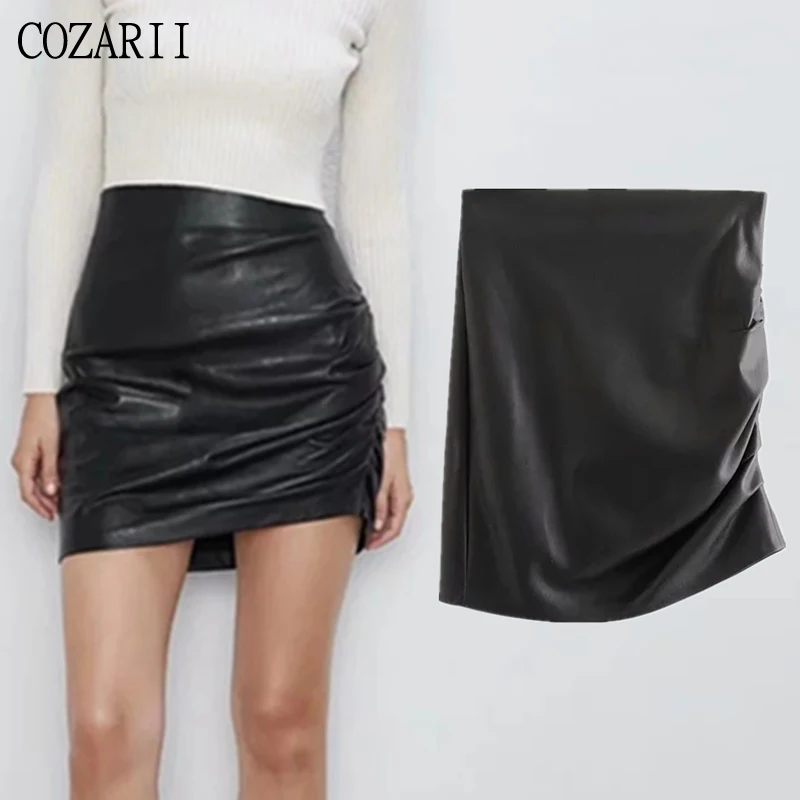 Женская юбка из искусственной кожи в английском стиле, элегантная, индивидуальная, с бантом, посылка, на бедрах, сексуальная, faldas mujer moda, женские мини юбки из искусственной кожи