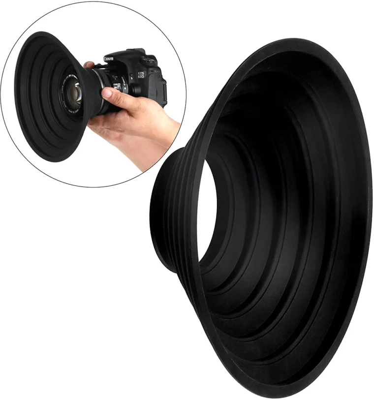 Parasole Antiriflesso JJC Per Fotocamera - Diametro 53-72mm, Silicone, Per Vetri