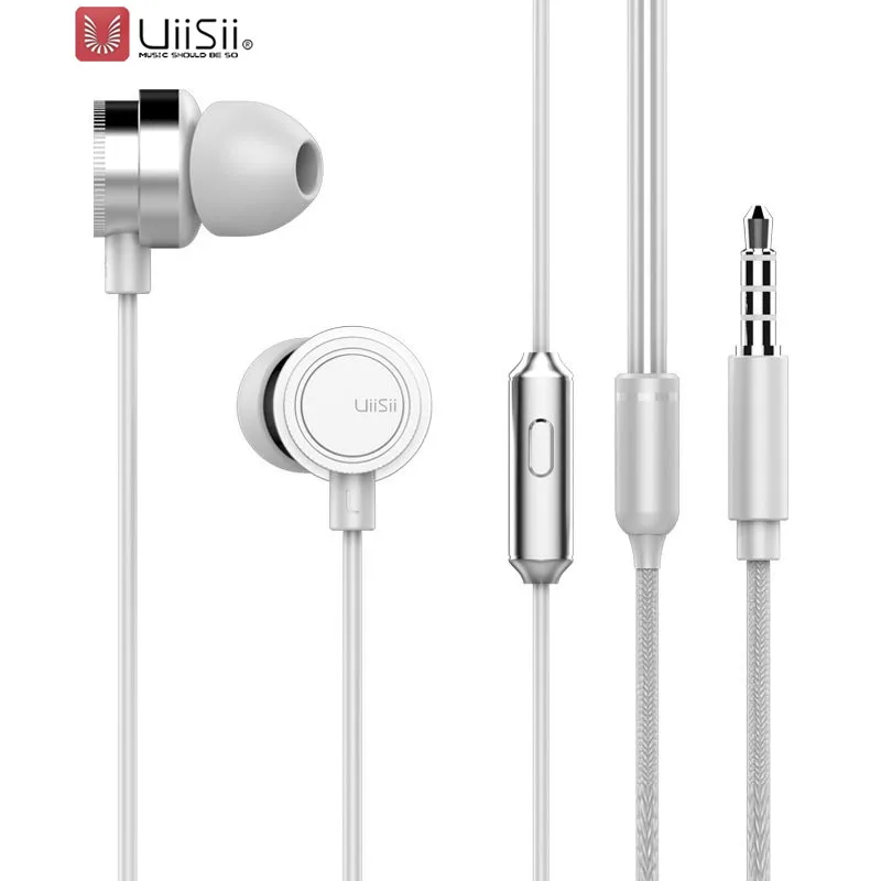UiiSii New Wired Earphone HM13 In-Ear Dynamic Headset with Microphone 3.5mm plug For Android iOS iPhone/Samsung Phone Go pro MP3 |