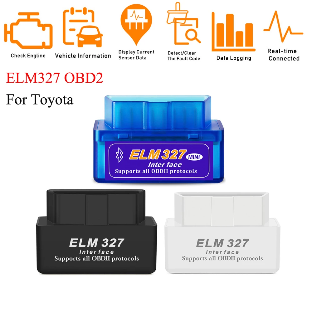 Bluetooth-сканер ELM327 диагностический инструмент для Toyota Camry Corolla RAV4 Crown Reize 4 Runner Prado Prius