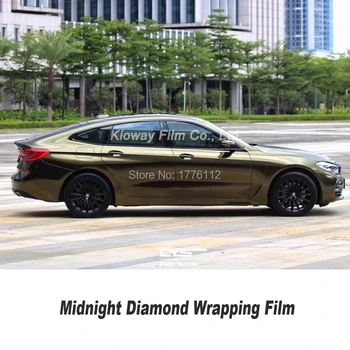 

Highest quality Diamond Midnight vinyl wrap black gold wrapping film glossy vinyl wrap quality Warranty new arrival 18m/roll