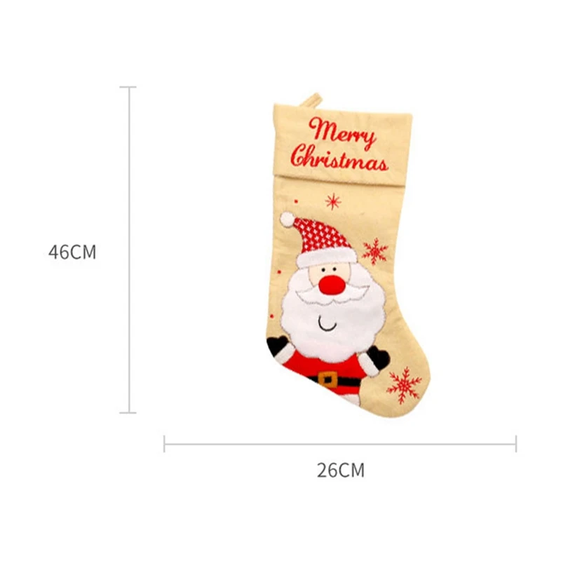 Christmas Stocking With Hanging Rope Christmas Candy Gift Bag For Children Portable Gift bag(large Size