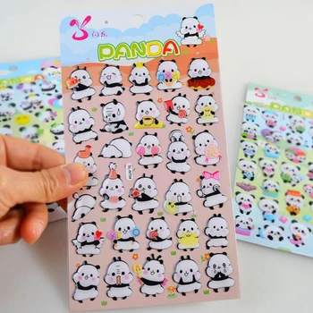 

4 Pcs/set Animal Panda Crystal Decorative Washi Stickers Scrapbooking Sticker Label Diary Stationery Album Adhesive Stickers