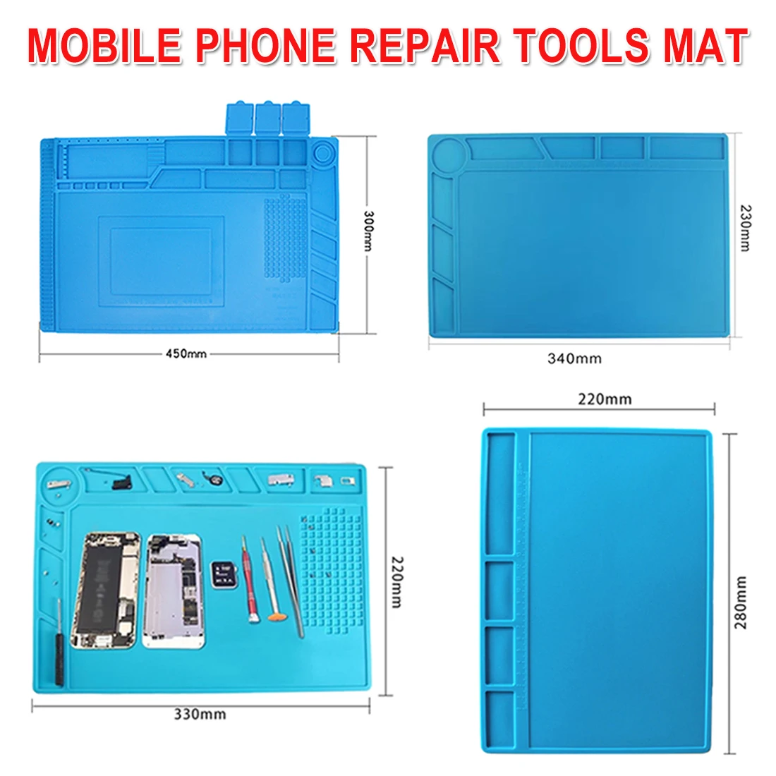 

ESD Heat Insulation Working Mat Soldering Station Iron Phone Computer Repair Mat Heat-resistant BGA Insulator Platform