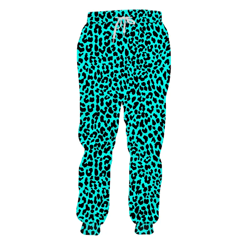 under armour sweatpants Blue Leopard Pattern Jogger Men's Sports Pants Oversized Polyester Harajuku Interesting Spots Trousers Street Style Dropship 5XL best joggers for men