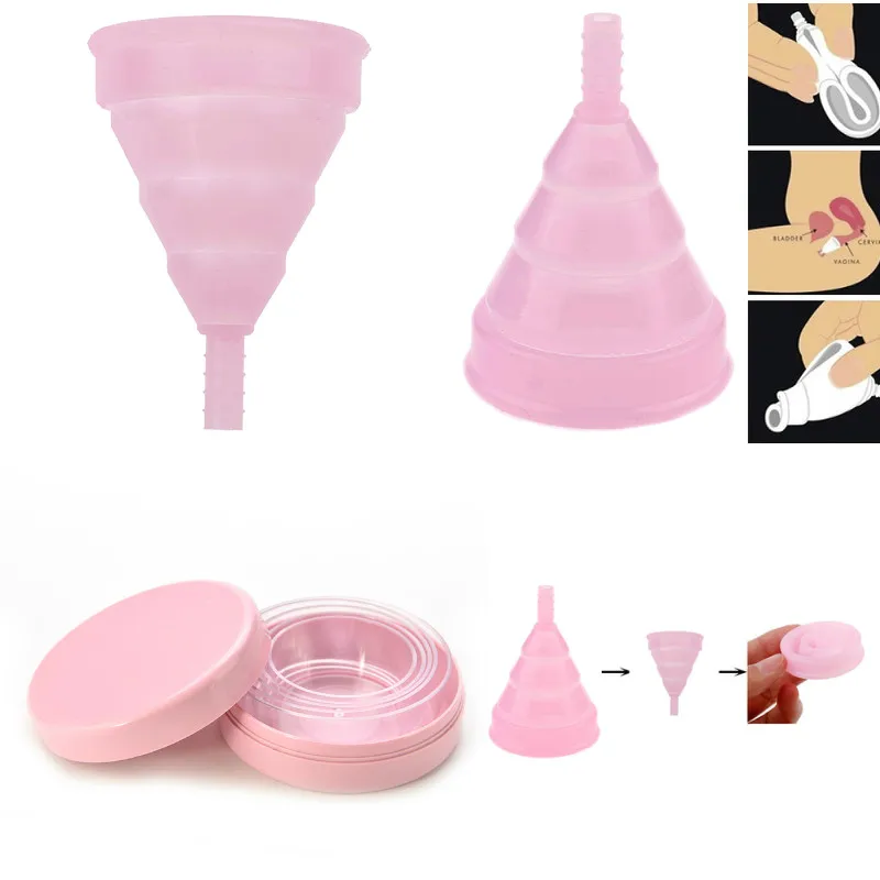 

2pcs Menstrual Cup For Women Feminine Hygiene Vaginal Period Cup Copa Menstrual De Silicona Medica Reusable Coletor Menstrual