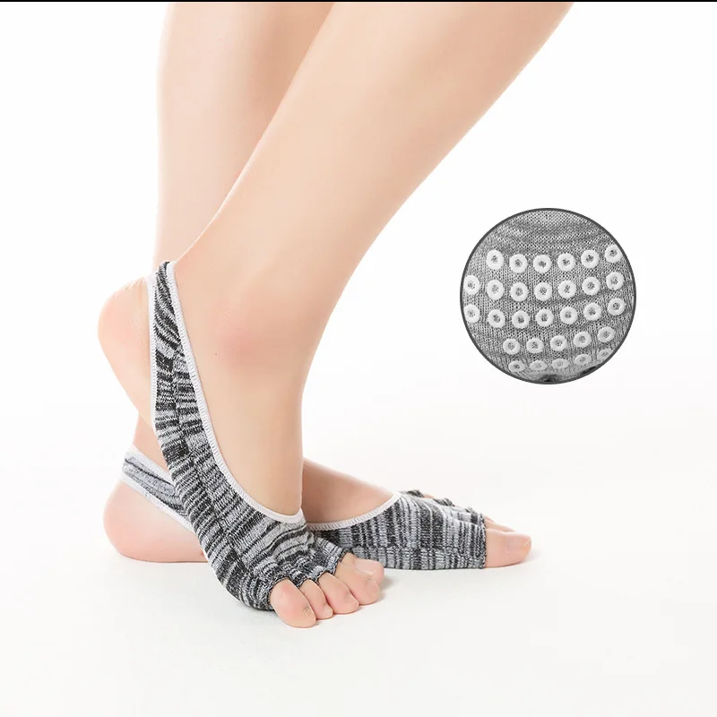 Five Fingers Slip-resistant yoga Socks Gym Open Toe and open heel Floor Workout Socks women Sports dancing Yoga socks - Color: sock2