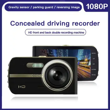

4" Car DVR Dash Cam Dual Lens Car DVR Full 1080P Touch Screen IPS With Backup Rear Camera Registrator Night Vision Recorde