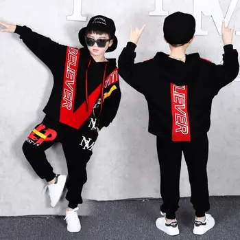 

Autumn Spring Kids Clothes Boys 6 7 8 9 10 11 12 13 14 Years Boys Clothing Set Sports Suit Boys Hooded Jacket And Pants Outfits