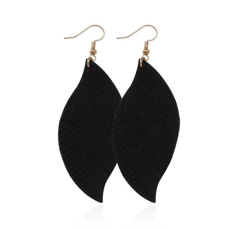 9Pairs/lot Pu Leather Earrings Set Tassels Feather Earring Dangle For Women Fashion Statement Drop Earrings Wholesale
