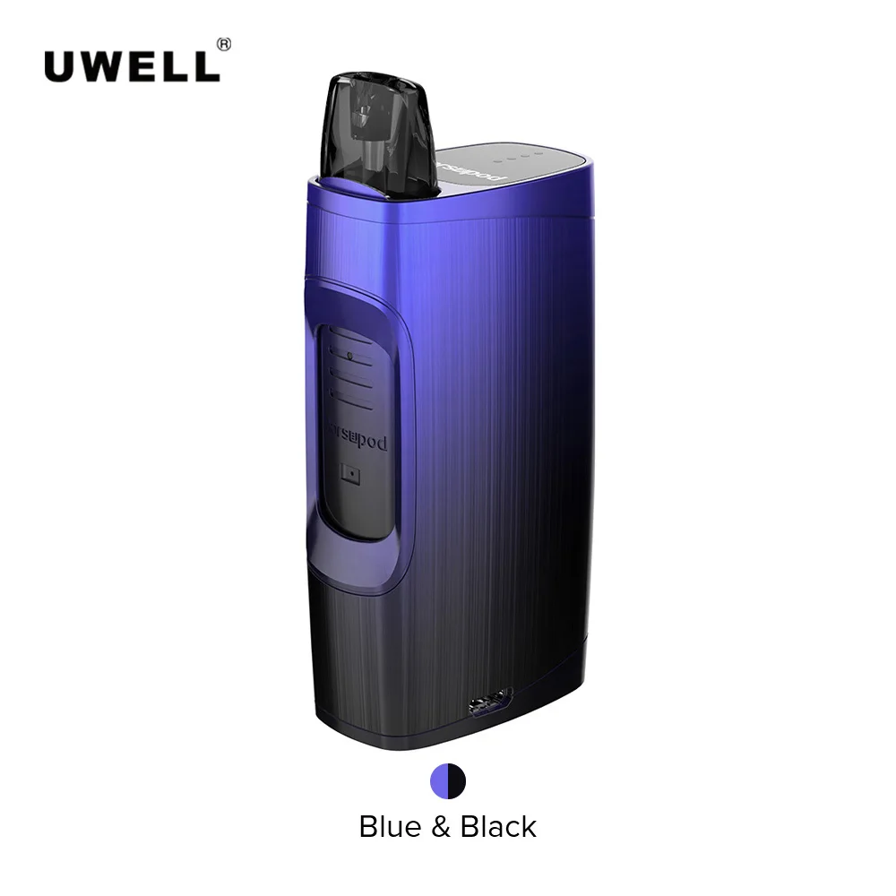 Uwell MarsuPod PCC комплект 150 мАч аккумулятор 11 Вт 1,3 мл многоразовые стручки с 1000 мАч зарядный чехол Vape Pod системный комплект - Цвет: Blue Black