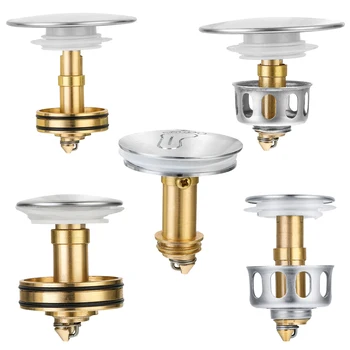 

1/3pcs Universal Wash Basin Bounce Drain Filter 2 in 1 Shower Floor Sink Drain Vanity Stopper Bathtub Bathroom Accessories